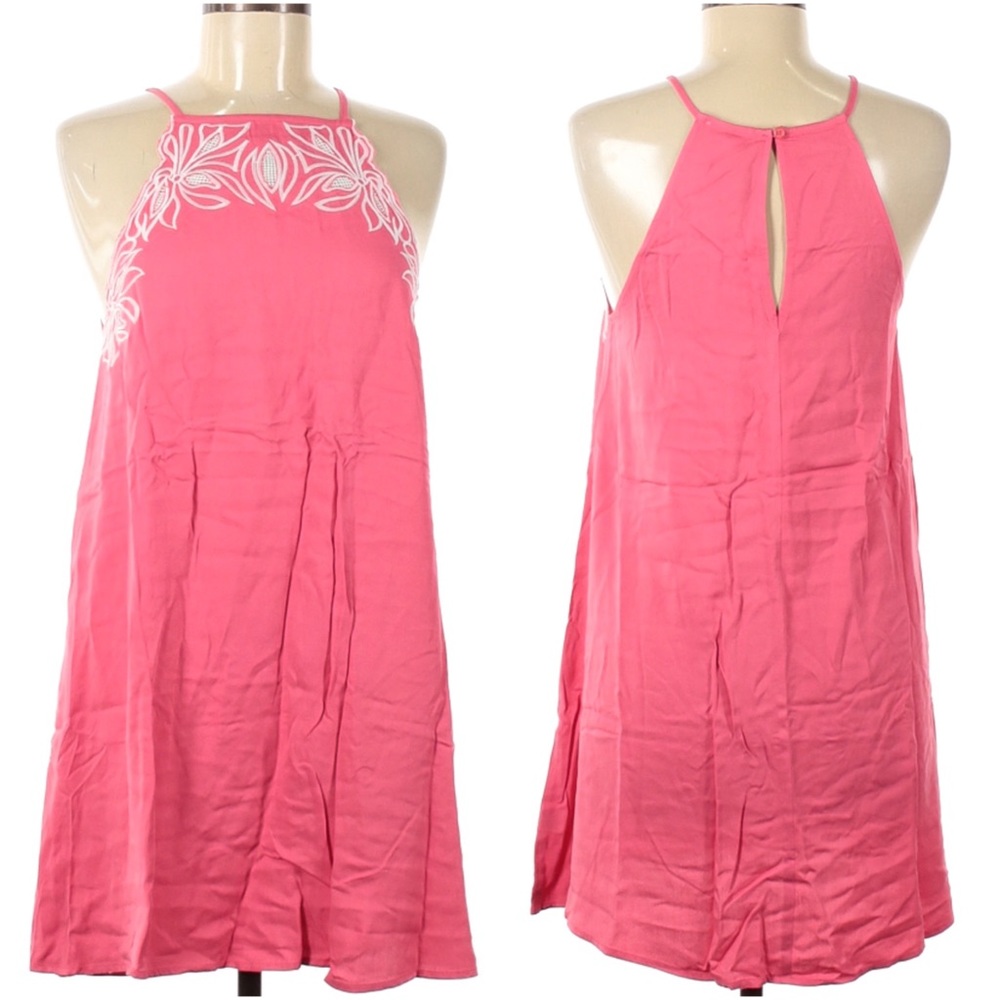 Love Riche Pink Boho Embroidered Dress